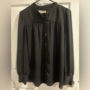 Loft M Black Button Down